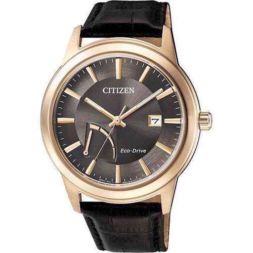 Image of mat og blank forgyldt stål Power Reserve quartz med Eco-Drive Herre ur fra Citizen